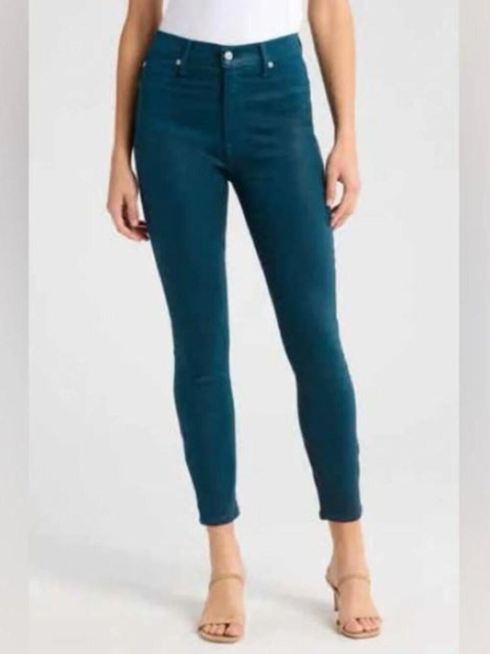 7 For All Mankind High Waist Ankle Skinny, Coated, 27x27, NWT $228 MSRP